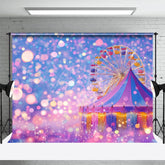 Aperturee - Aperturee Bokeh Rainbow Circus Tent Ferris Wheel Photo Backdrop